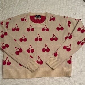 Self Esteem Red and Cream Knit Sweater